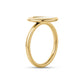 Side profile of gold-tone Moonlight Mother of Pearl ring illustrating sleek 2mm band and pearl setting