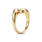 Side profile of gold Fluid Form Wrap Ring highlighting elegant wrap style and shiny surface