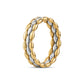 Side profile of the 5mm two-tone eternal chain band ring highlighting its linked design and shiny finish