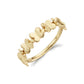 Gold stainless steel butterfly semi eternity ring, angled view showing 7 sculpted butterfly links