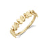 Gold stainless steel butterfly semi eternity ring, angled view showing 7 sculpted butterfly links