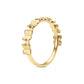Gold stainless steel butterfly semi eternity ring, straight-on view of the butterfly band
