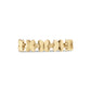 Close-up of gold stainless steel butterfly semi eternity ring highlighting the polished butterfly detail