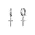 Beveled Edge Cross Earrings - Men Earrings - The Steel Shop