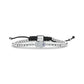 Silver stainless steel Hamsa hand bracelet with cubic zirconia stones and black adjustable cord