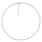 Silver tone adjustable tennis choker necklace with clear sparkling stones