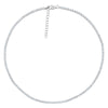 Silver tone adjustable tennis choker necklace with clear sparkling stones