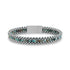 Close-up view of African turquoise bracelet with matte steel clasp front
