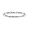 Silver stainless steel diamond cut round bead bracelet with 7.5 inch length and 1 inch extension
