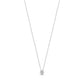 Silver minimalist bezel set solitaire pendant necklace with cubic zirconia on adjustable chain