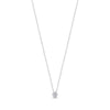 Silver minimalist bezel set solitaire pendant necklace with cubic zirconia on adjustable chain