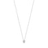 Silver minimalist bezel set solitaire pendant necklace with cubic zirconia on adjustable chain