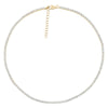 Gold tone adjustable tennis choker necklace with clear sparkling stones