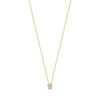 Gold minimalist bezel set solitaire pendant necklace with cubic zirconia on adjustable chain