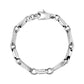 Titan Link Bracelet in stainless steel on white background, top-down view