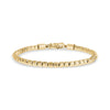 Gold stainless steel textured barrel bead bracelet with clasp