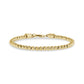 Gold stainless steel diamond cut round bead bracelet with 7.5 inch length and 1 inch extension