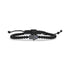 Black stainless steel Hamsa hand bracelet with cubic zirconia stones and black adjustable cord