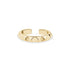 Diamond cut stainless steel ear cuff in gold, 3mm wide with 14mm diameter open-ended design