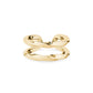 Gold twisted ear cuff 7mm wide with 16mm outer diameter front view