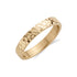 4mm hammered gold-tone wedding band, angled view