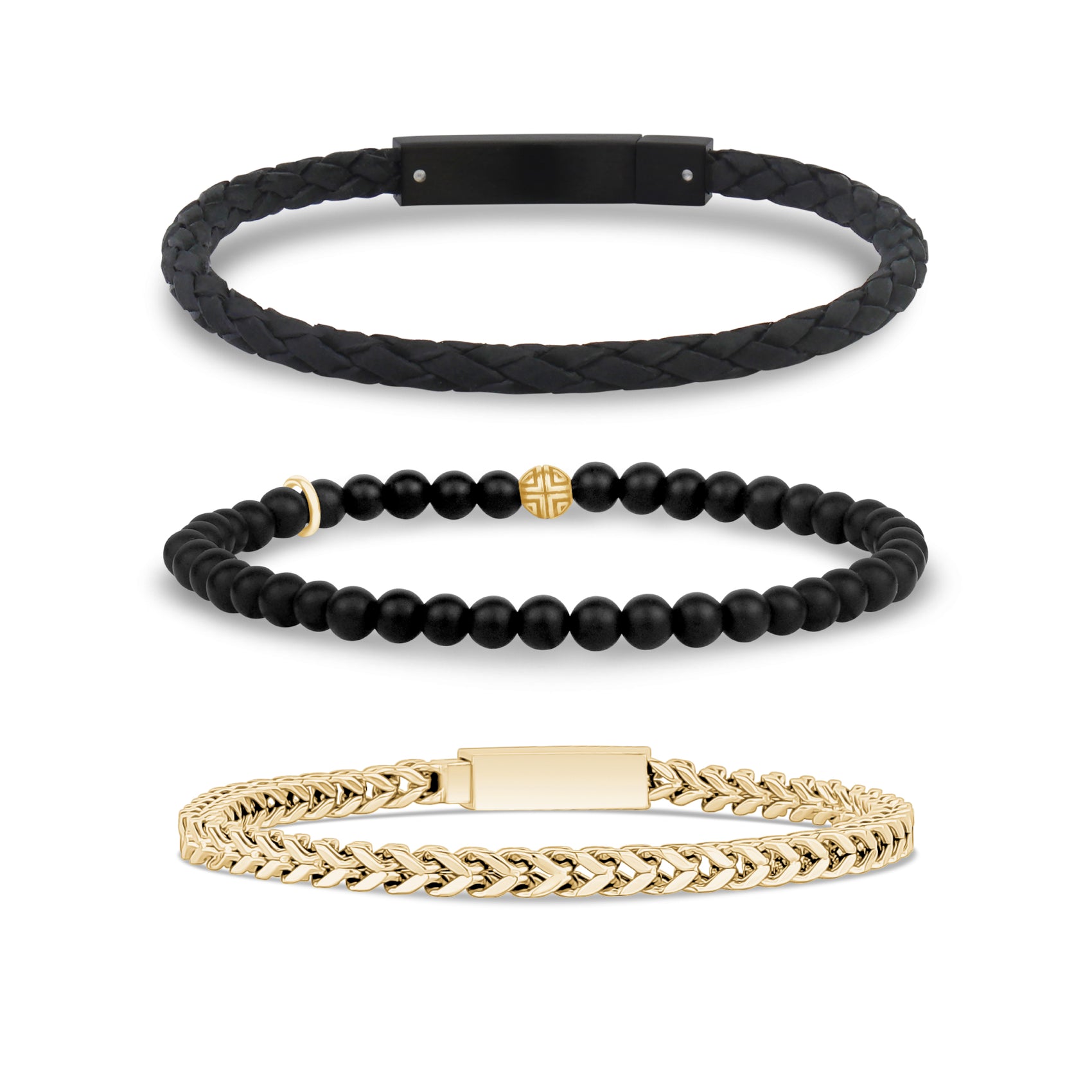 Sleek Gold Stack | 4MM - Bracelet Stacks - The Steel Shop
