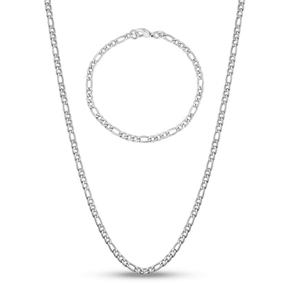 3.5mm Figaro Set | Silver - Sets - The Steel Shop