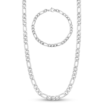 5mm Figaro Set | Silver - Sets - The Steel Shop