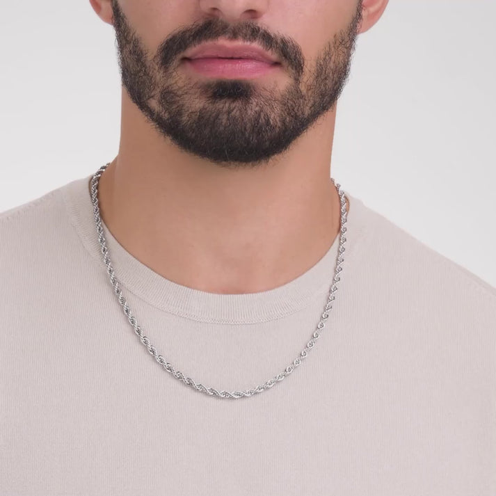 4mm Twist Stainless Steel Rope Chain Necklace – The Steel Shop