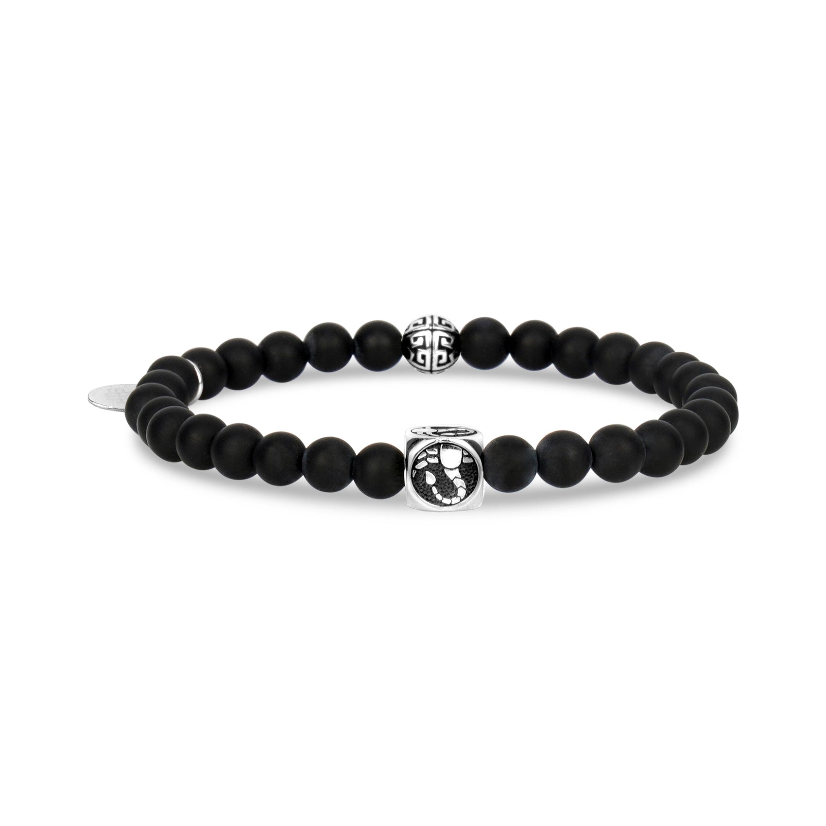 6mm Matte Black Onyx Zodiac Bead Bracelet - Unisex Bead Bracelet - The Steel Shop
