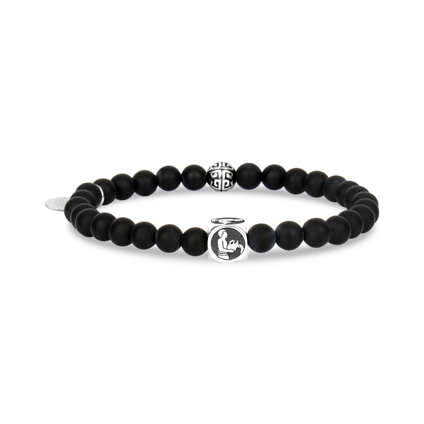6mm Matte Black Onyx Zodiac Bead Bracelet - Unisex Bead Bracelet - The Steel Shop