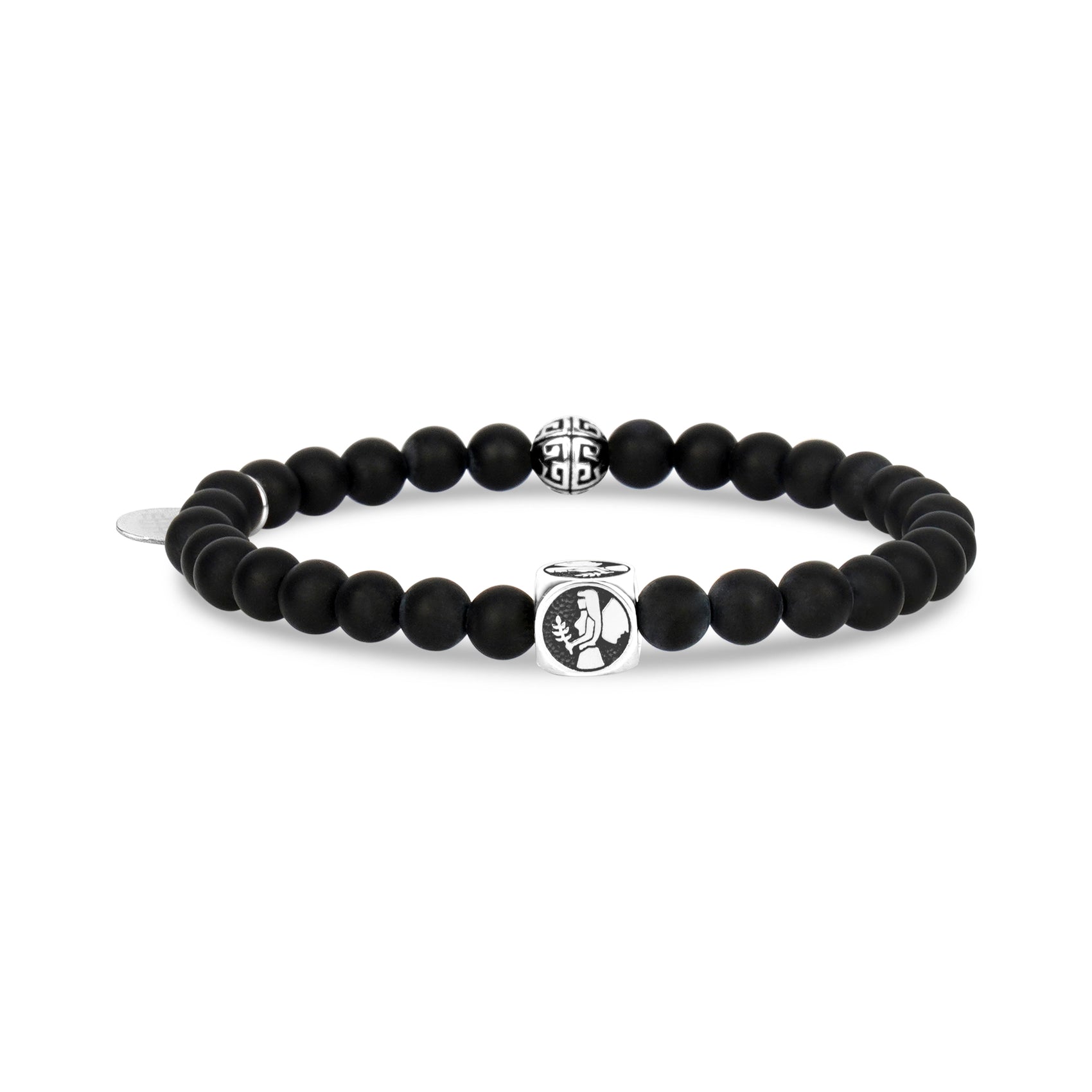 6mm Matte Black Onyx Zodiac Bead Bracelet - Unisex Bead Bracelet - The Steel Shop