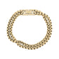 Double Strand Round Box Link Gold Bracelet for Men