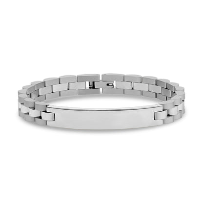 8mm Watch Link ID Bracelet - Mens Steel Bracelets - [product_color_variant]