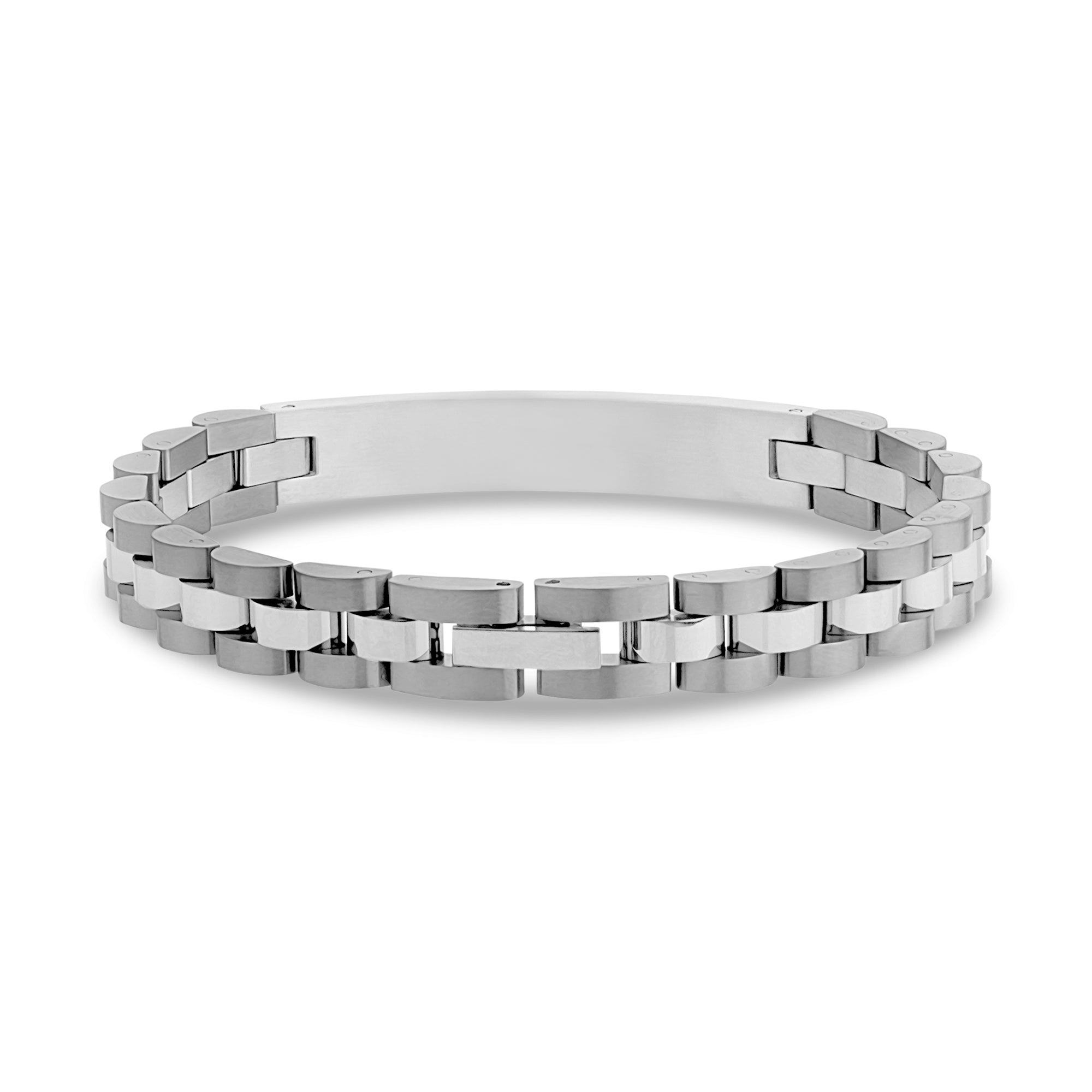 Engravable 8mm Stainless Steel Watch Link ID Bracelet – The Steel Shop