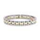 8mm Watch Link Bracelet - Mens Steel Bracelets - Two Tone Gold