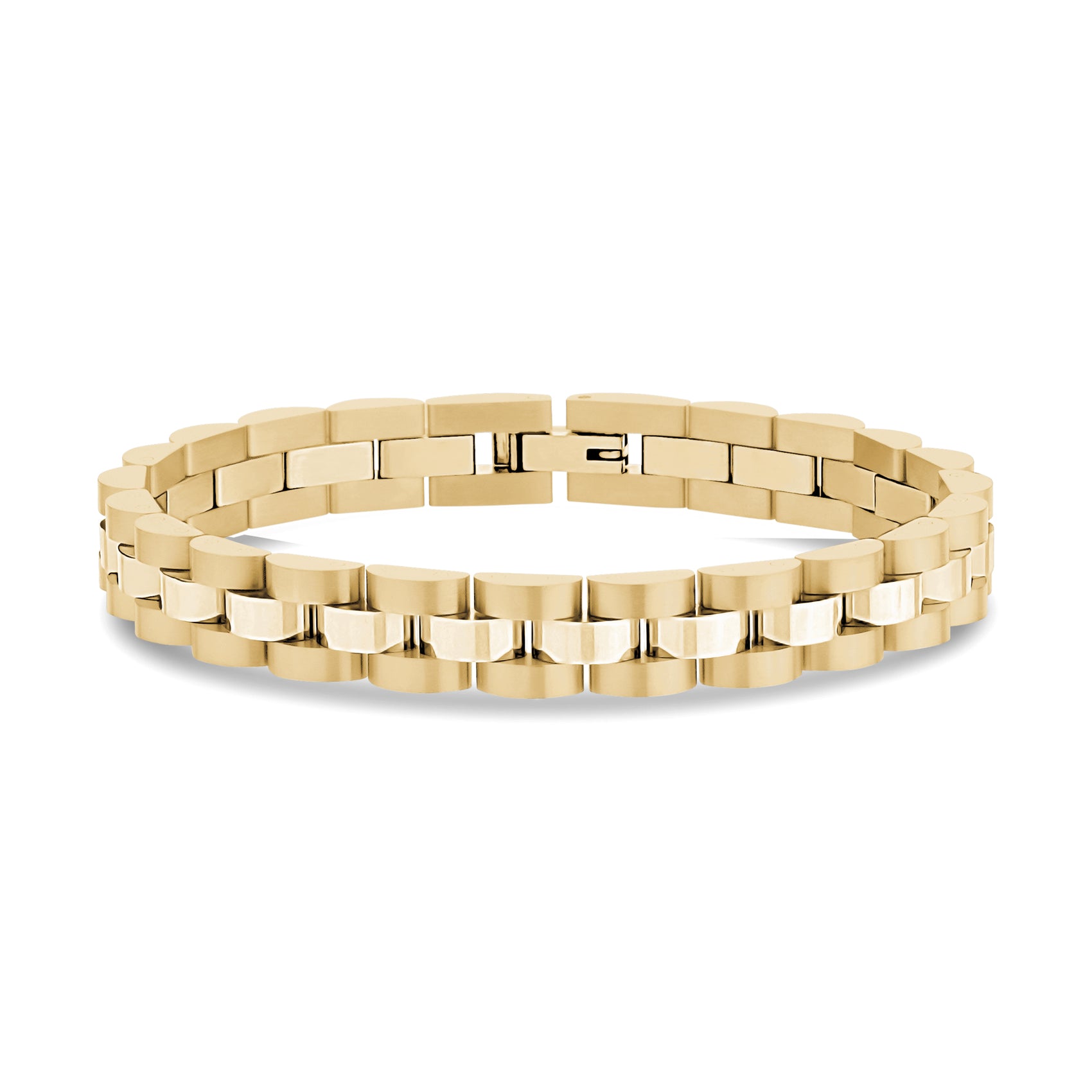 8mm gold stainless steel watch link bracelet