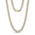 8mm Gold and Silver Stainless Steel Two Tone Cuban Link Chain