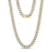 8mm Gold and Silver Stainless Steel Two Tone Cuban Link Chain