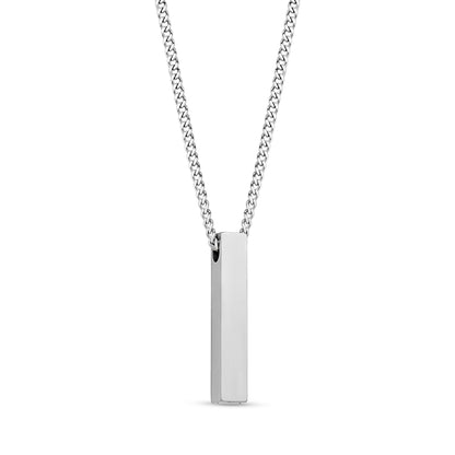 Personalized Matte Rectangle Bar Cremation Urn Pendant for Ashes