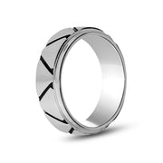 6mm Triangular Design Stainless Steel Engravable Band Ring