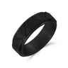 6mm Triangular Design Black Engravable Band Ring