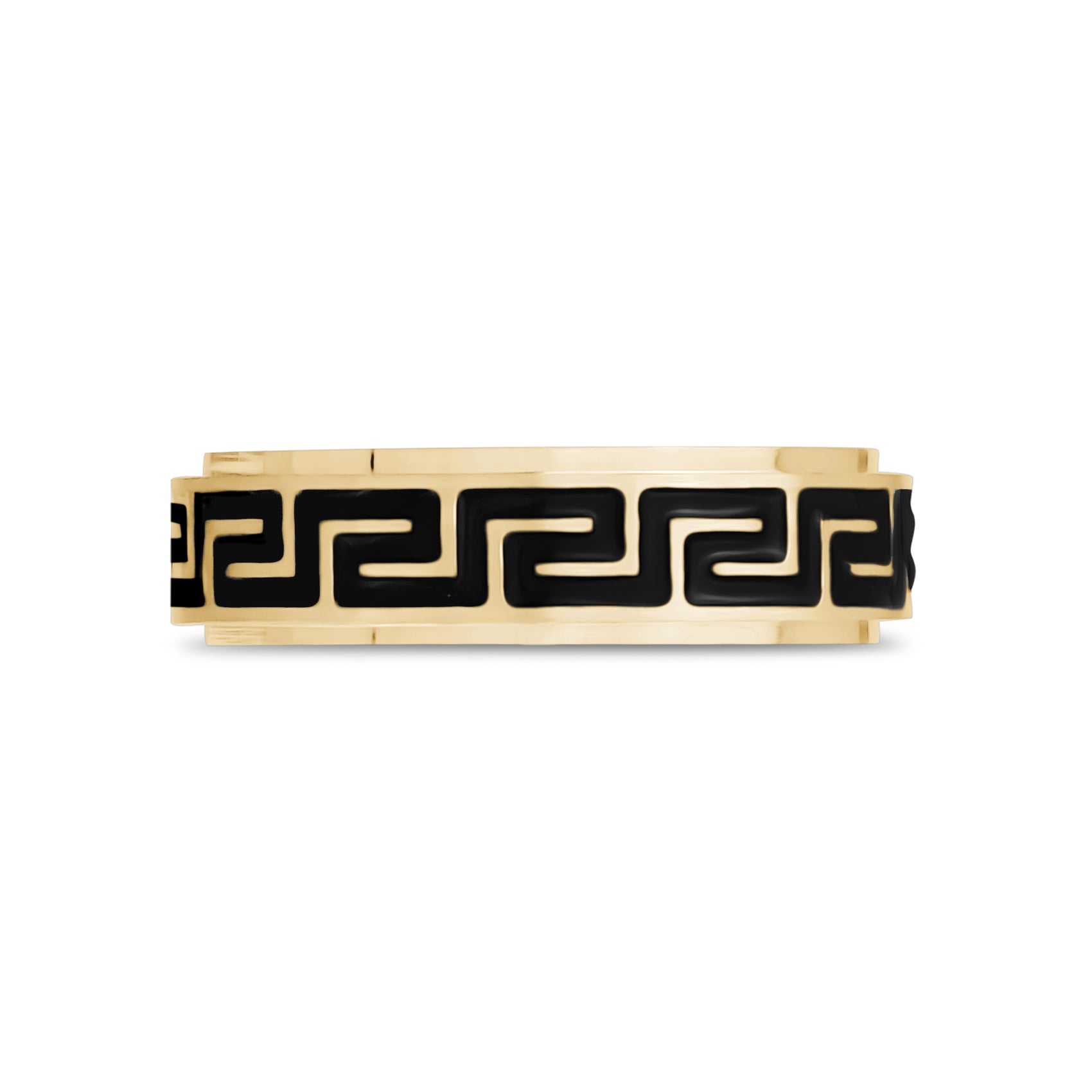 6mm Greek Key Gold Engravable Band Ring