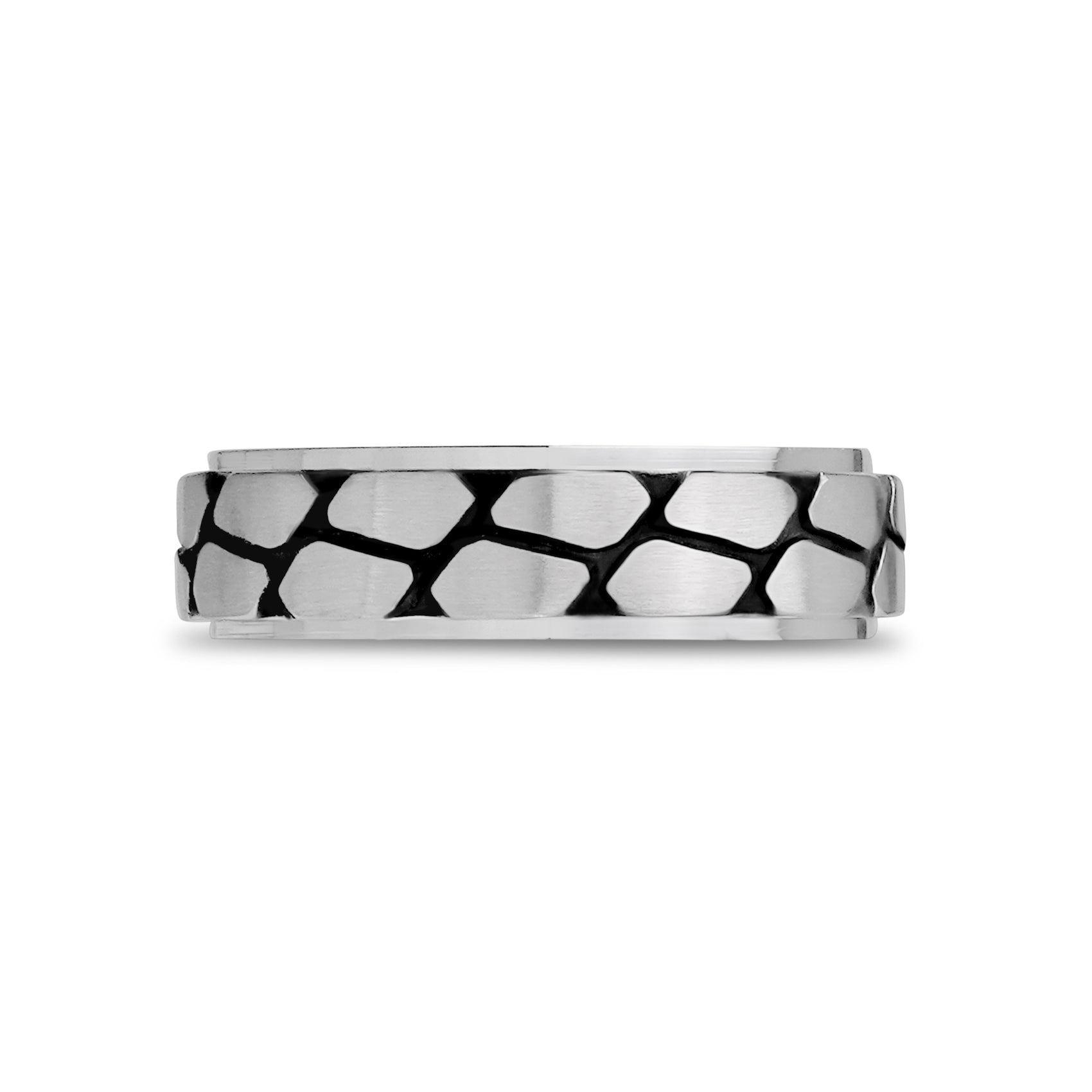 7mm Cobblestone Design Stainless Steel Engravable Band Ring