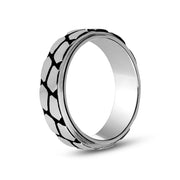 7mm Cobblestone Design Stainless Steel Engravable Band Ring
