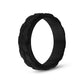 7mm Cobblestone Design Black Engravable Band Ring