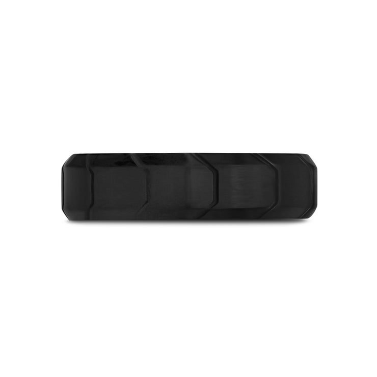 6mm Black Engravable Band with Beveled edges