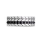 7mm Black Stone Detailed Band - Men Ring - The Steel Shop