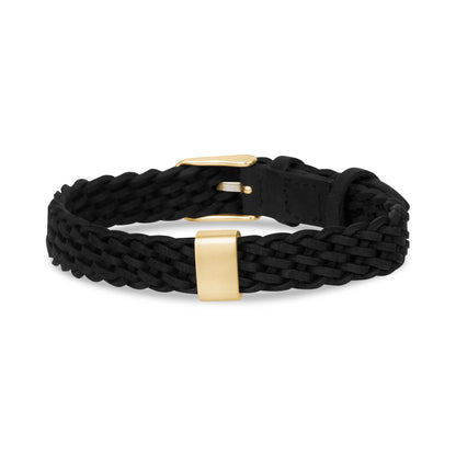 Woven Leather Charm Bracelet - Mens Steel Leather Bracelets - The Steel Shop