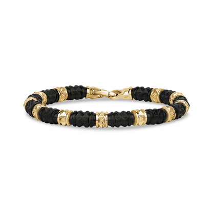 6mm Gold & Gunmetal Spiked Bead Bracelet - Mens Steel Bead Bracelets - The Steel Shop
